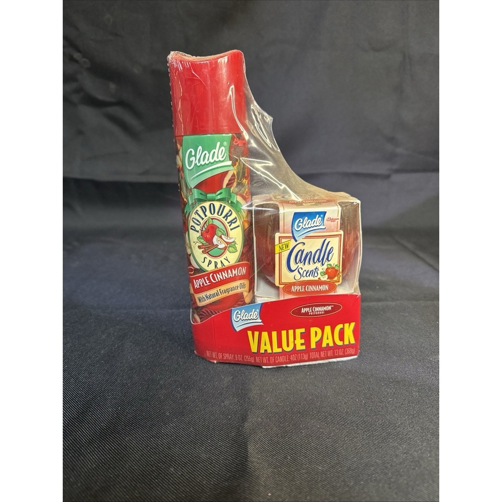Glade Value Pack VTG 1990’s Apple Cin Potpourri Spray 9oz And 4oz Candle NIP
